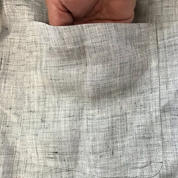 Lafayette 148 100% Linen Blazer Jacket Women 12 Gray Pocket Long Sleeve 17977 - Picture 9 of 10